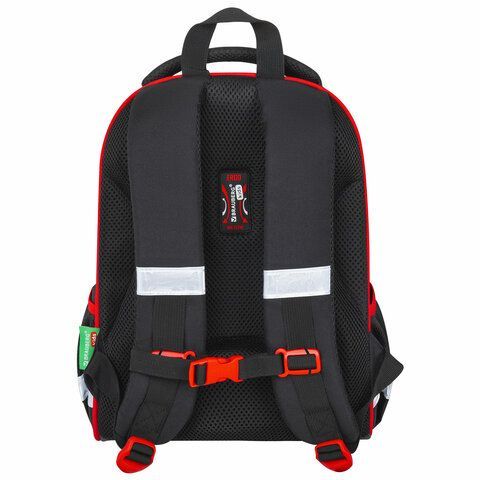 Ранец BRAUBERG KIDS START, 1 отделение, 2 кармана, &quot;Red car&quot;, 35х26х13 см, 272091
