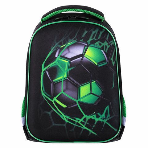 Ранец BRAUBERG KIDS START, 1 отделение, 2 кармана, &quot;Green ball&quot;, 35х26х13 см, 272092