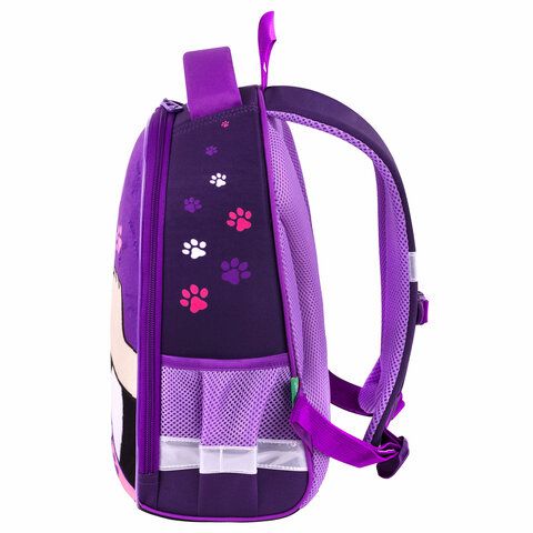 Ранец BRAUBERG KIDS START, 1 отделение, 2 кармана, &quot;Sweet cheeks&quot;, велюровая панель, 35х26х13см, 272093