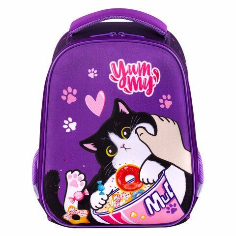 Ранец BRAUBERG KIDS START, 1 отделение, 2 кармана, &quot;Sweet cheeks&quot;, велюровая панель, 35х26х13см, 272093