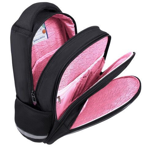 Рюкзак BRAUBERG OPTIMA, 2 отделения, с брелоком, &quot;Butterfly catcher&quot;, СВЕТЯЩИЙСЯ, 36х27х18 см, 272097