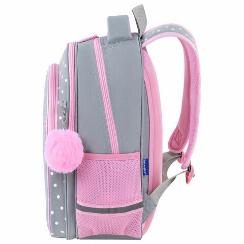 Рюкзак BRAUBERG OPTIMA, 2 отделения, с брелоком, &quot;Curious bunny&quot;, 36х27х18 см, 272098
