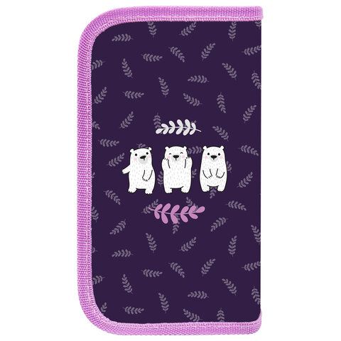 Пенал ПИФАГОР, 2 отделения, ламинированный картон, 19х11 см, &quot;Happy bear&quot;, 272246
