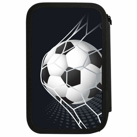 Пенал ПИФАГОР, 3 отделения, ламинированный картон, 19х11 см, &quot;Ball kick&quot;, 272253