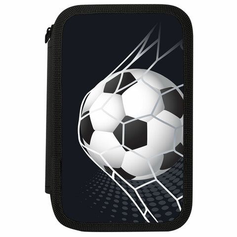 Пенал ПИФАГОР, 3 отделения, ламинированный картон, 19х11 см, &quot;Ball kick&quot;, 272253