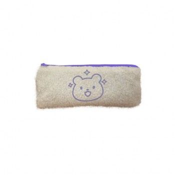 Пенал ЮНЛАНДИЯ, 1 отделение, плюш, Bear, белый, 22x8х5 см, 272270