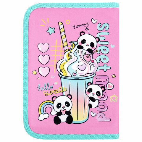 Пенал ПИФАГОР, 1 отделение, 2 откидные планки, полиэстер, 20х14 см, &quot;Sweet mood&quot;, 272288