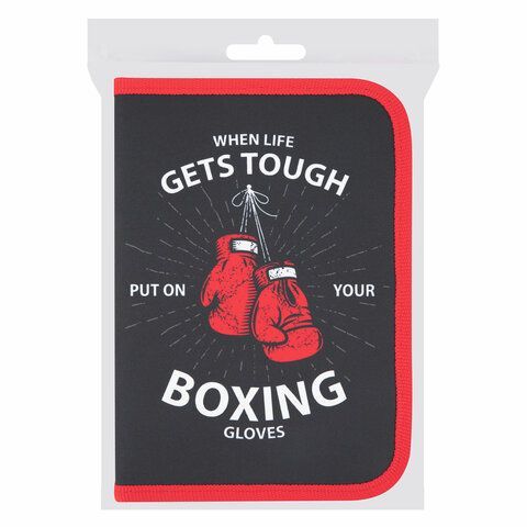 Пенал ПИФАГОР, 1 отделение, 2 откидные планки, полиэстер, 20х14 см, &quot;Boxing&quot;, 272289