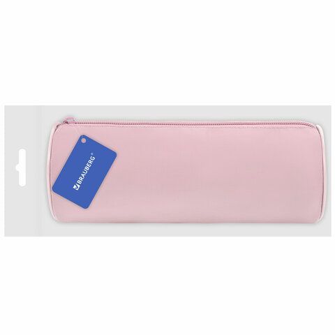Пенал-тубус BRAUBERG, с эффектом Soft Touch, мягкий, Pastel pink, 272299
