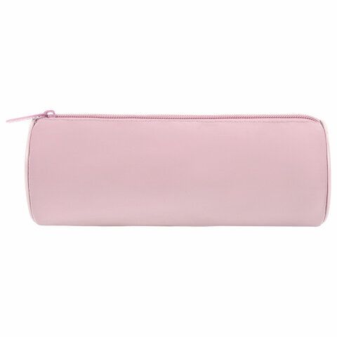 Пенал-тубус BRAUBERG, с эффектом Soft Touch, мягкий, Pastel pink, 272299