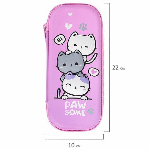 Пенал BRAUBERG, 1 отделение, 1 откидная планка, EVA, 22х5см, Cat tower, 272334