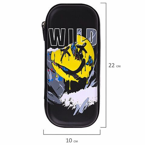Пенал BRAUBERG, 1 отделение, 1 откидная планка, EVA, 22х5см, Wild face, 272337