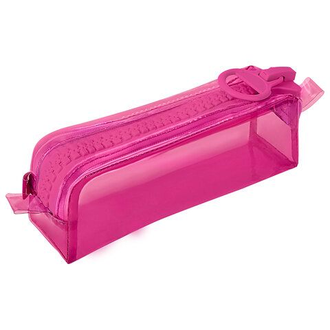 Пенал BRAUBERG с объемной &quot;тракторной&quot; молнией, 1 отделение, ПВХ, 22х5см, Ultra pink, 272340