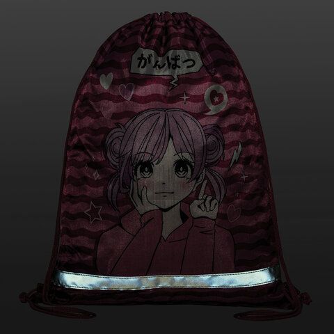 Мешок для обуви BRAUBERG KIDS, с петлей, светоотражающая полоса, 46х36 см, Anime style, 272391