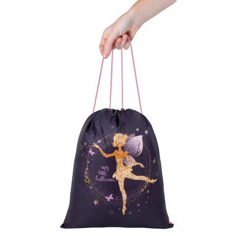 Мешок для обуви BRAUBERG KIDS, с петлей, 42х34 см, &quot;Gold fairy&quot;, 272414