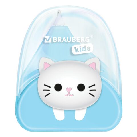 Корректирующая лента BRAUBERG KIDS Котенок, 5 мм х 6 м, корпус ассорти, блистер, 272494