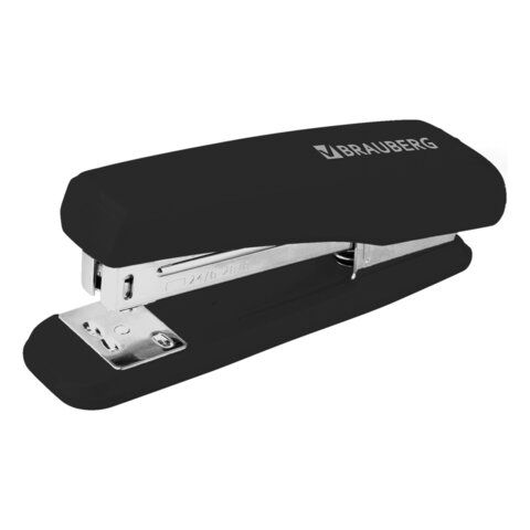 Степлер №24/6, 26/6 BRAUBERG &quot;Standard&quot;, до 30 листов, черный, 272755