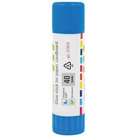 Клей-карандаш 40 г., ВЫГОДНАЯ УПАКОВКА, КОМПЛЕКТ 12 ШТУК, STAFF EVERYDAY, 273019