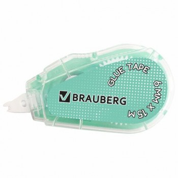 Клей-лента BRAUBERG 2 шт. MAXI, 6 мм х 15 м, корпус зеленый, блистер, 273029