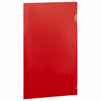 Папка-уголок прозрачная А4 BRAUBERG 50 шт. UNIVERSAL, красная, 0,10 мм, 273047