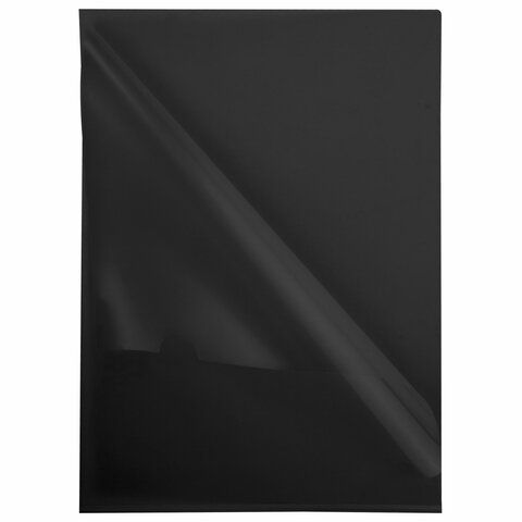 Папка-уголок жесткая непрозрачная А4 BRAUBERG 30 шт. UNIVERSAL, черная, 0,18 мм, 273056