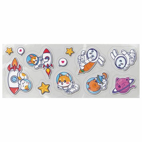 Восковые мелки фигурные BRAUBERG KIDS &quot;РАКЕТА&quot;, НАБОР 24 цвета + НАКЛЕЙКИ В ПОДАРОК!, 273083