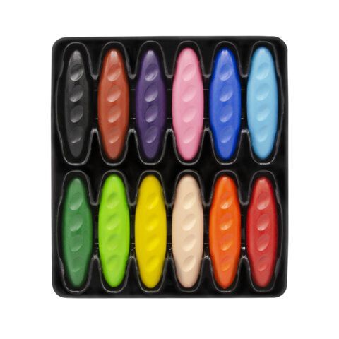 Восковые мелки фигурные BRAUBERG KIDS &quot;Батоны&quot;, 12 цветов, 273093