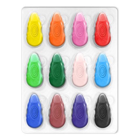Восковые мелки фигурные BRAUBERG KIDS &quot;Капельки&quot;, 12 цветов, 273094