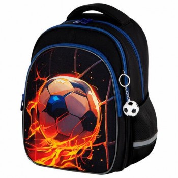 Рюкзак BRAUBERG OPTIMA, 2 отделения, с брелком, Burning ball, 3D панель, 36х27х18 см, 273158