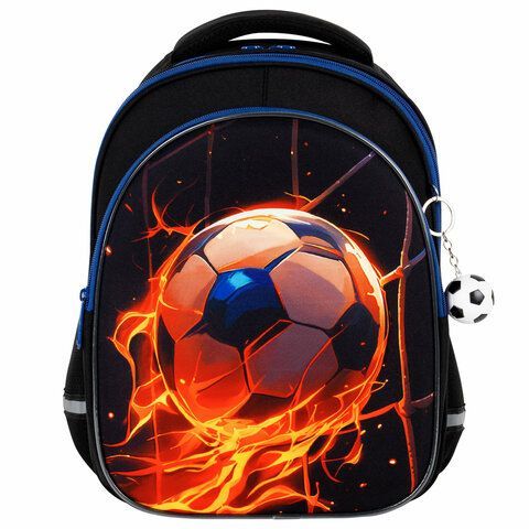 Рюкзак BRAUBERG OPTIMA, 2 отделения, с брелком, Burning ball, 3D панель, 36х27х18 см, 273158