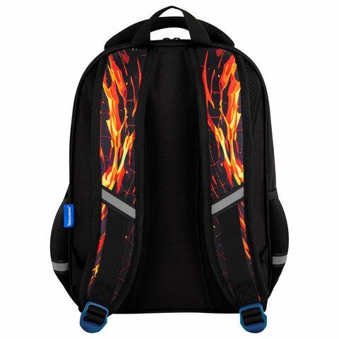 Рюкзак BRAUBERG OPTIMA, 2 отделения, с брелком, Burning ball, 3D панель, 36х27х18 см, 273158