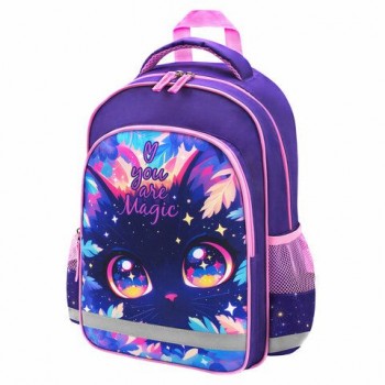 Рюкзак ПИФАГОР SCHOOL, 1 отделение, 3 кармана, Magic kitty, 38x28х14 см, 273166