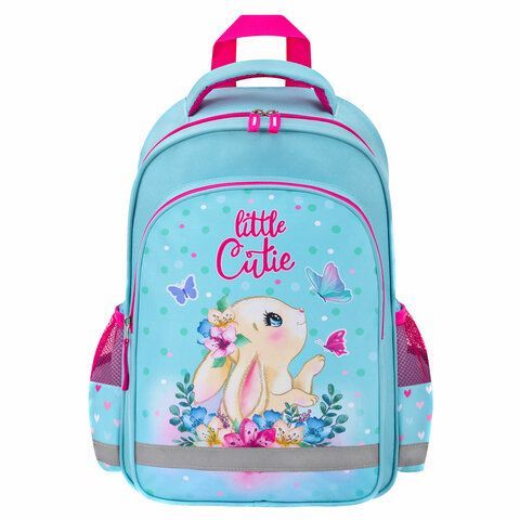 Рюкзак ПИФАГОР SCHOOL, 1 отделение, 3 кармана, Pretty bunny, 38x28х14 см, 273168