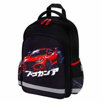 Рюкзак ПИФАГОР SCHOOL, 1 отделение, 3 кармана, Street race, 38x28х14 см, 273169