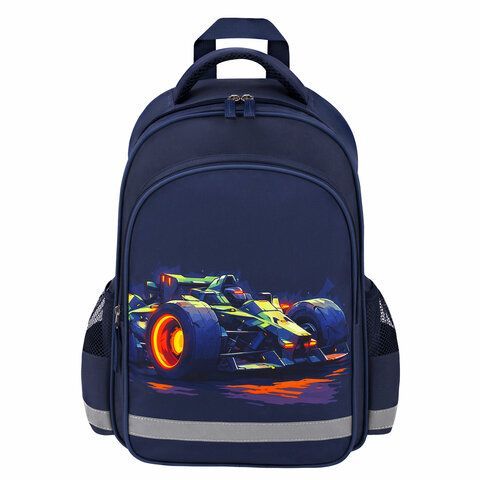 Рюкзак ПИФАГОР SCHOOL, 1 отделение, 3 кармана, Speed bolid, 38x28х14 см, 273170