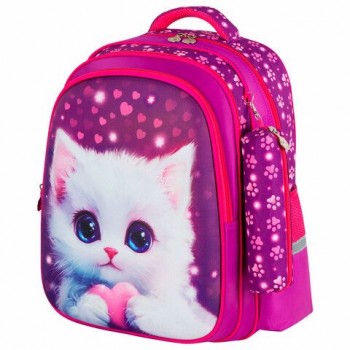 Рюкзак BRAUBERG KIDS MIND с пеналом в комплекте, 2 отделения, Humble Cat, 40х28х18 см, 273176