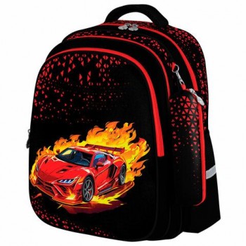 Рюкзак BRAUBERG KIDS MIND с пеналом в комплекте, 2 отделения, Fiery Road, 40х28х18 см, 273177