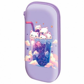 Пенал ЮНЛАНДИЯ, 1 отделение, карман, полиэстер/EVA, 22х10х5 см, Bubble tea, 273190