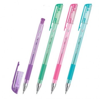 Ручка гелевая с грипом, кросс-серия PASTEL, BRAUBERG 36 шт., ЧЕРНАЯ, стандартный узел 0,5 мм, линия письма 0,35 мм, 273254