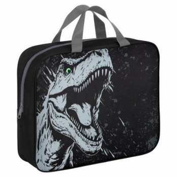 Папка на молнии с ручками BRAUBERG А4, 1 отделение, полиэстер, 80 мм, Scary dino, 273308