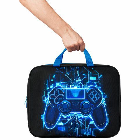 Папка на молнии с ручками BRAUBERG KIDS А4, 1 отделение, полиэстер, 80 мм, Digital gamepad, 273316