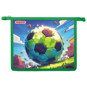 Папка для тетрадей ПИФАГОР А5, 1 отделение, пластик, на молнии, Football match, 273329