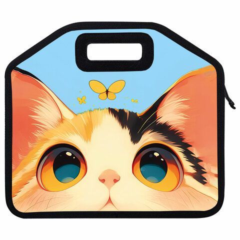 Папка-сумка ЮНЛАНДИЯ, 1 отделение, фетровые ручки, 34х30х11 см, Cute catcher, 273379