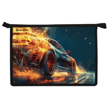 Папка для труда на молнии BRAUBERG А4, 2 отделения, органайзер, Speed increase, 273404