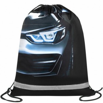 Мешок для обуви BRAUBERG KIDS, светоотражающая полоса, 46х36 см, Dark car, 273439