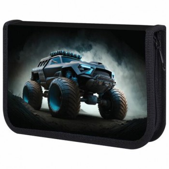Пенал ЮНЛАНДИЯ, 1 отделение, картон с эффектом soft-touch, 19х11 см, Space driver, 273494