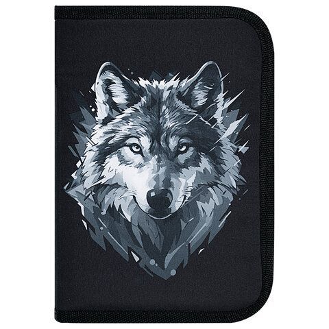 Пенал BRAUBERG, 1 отделение, полиэстер, 21х14 см, Gray wolf, 273520
