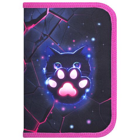 Пенал BRAUBERG, 1 отделение, 1 откидная планка, полиэстер, 21х14 см, Pink lava, 273522