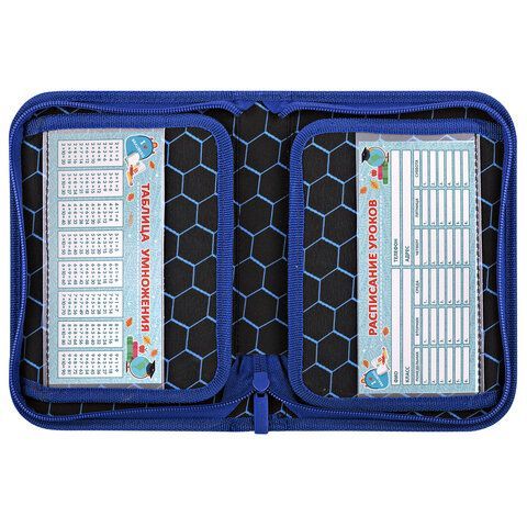 Пенал BRAUBERG, 1 отделение, 2 откидные планки, полиэстер, 21х14 см, Burning ball, 273529