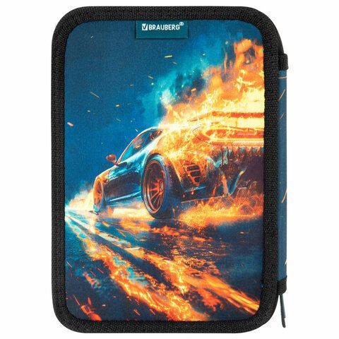 Пенал BRAUBERG, 3 отделения, полиэстер, 21х14 см, Speed increase, 273539